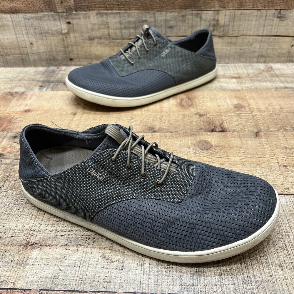 Olukai Nohea Moku Men’s Gray Mesh Slip On Comfort Shoes Size 11